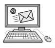 Leichte Sprache Bild: Ein Computerbildschirm, darauf eine E-Mail