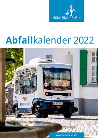 Das Titelbild des Abfallkalenders ziert der autonom fahrende Bus.