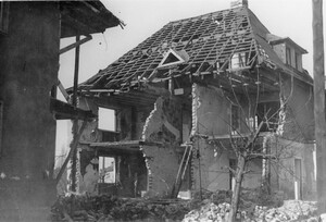 Die Ruine eines Hauses am heutigen Rathausplatz