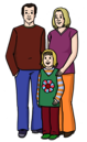 Leichte Sprache Bild: Eine Familie mit einem Kind