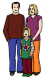 Leichte Sprache Bild: Ein Elternpaar mit einem kleinen Kind