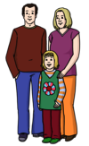Leichte Sprache Bild: Ein Elternpaar mit einem kleinen Mädchen