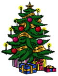 Leichte Sprache Bild: Ein geschmückter Weihnachtsbaum