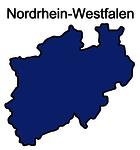 Leichte Sprache Bild: Umriss des Landes Nordrhein-Westfalen