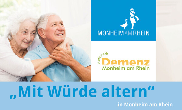 Mit Würde altern – das ist das Kernziel des Monheimer Netzwerks Demenz. Flyer: Stadt Monheim am Rhein