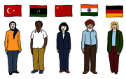 Leichte Sprache Bild: Menschen aus verschiedenen Nationen nebeneinander