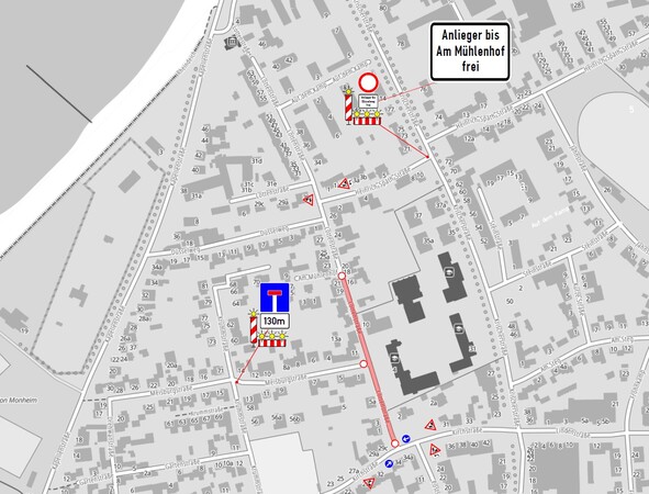 Die Bauarbeiten an der Lottenstraße gehen in die nächste Phase. Grafik: Stadt Monheim am Rhein