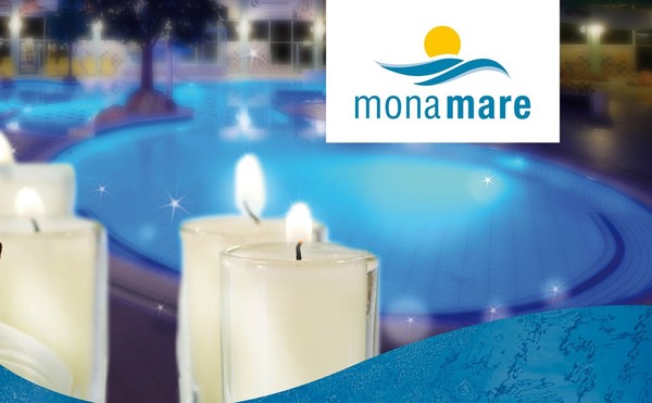 Im Mona Mare wird es am Freitag romantisch beim Schwimmen bei Kerzenschein. Flyer: Mona Mare
