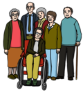 Leichte Sprache Bild: eine Gruppe von älteren Menschen