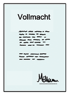 Leichte Sprache Bild: Dokument mit dem Titel Vollmacht