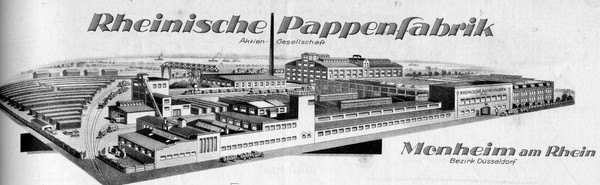 Eine grafische Darstellung des Werksgeländes der Rheinischen Pappenfabrik AG