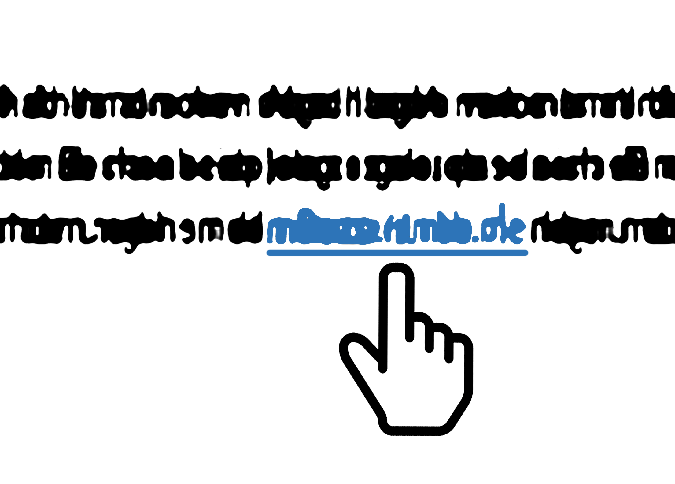 Leichte Sprache Bild: Die Computermaus in Handform hovert über einem Link