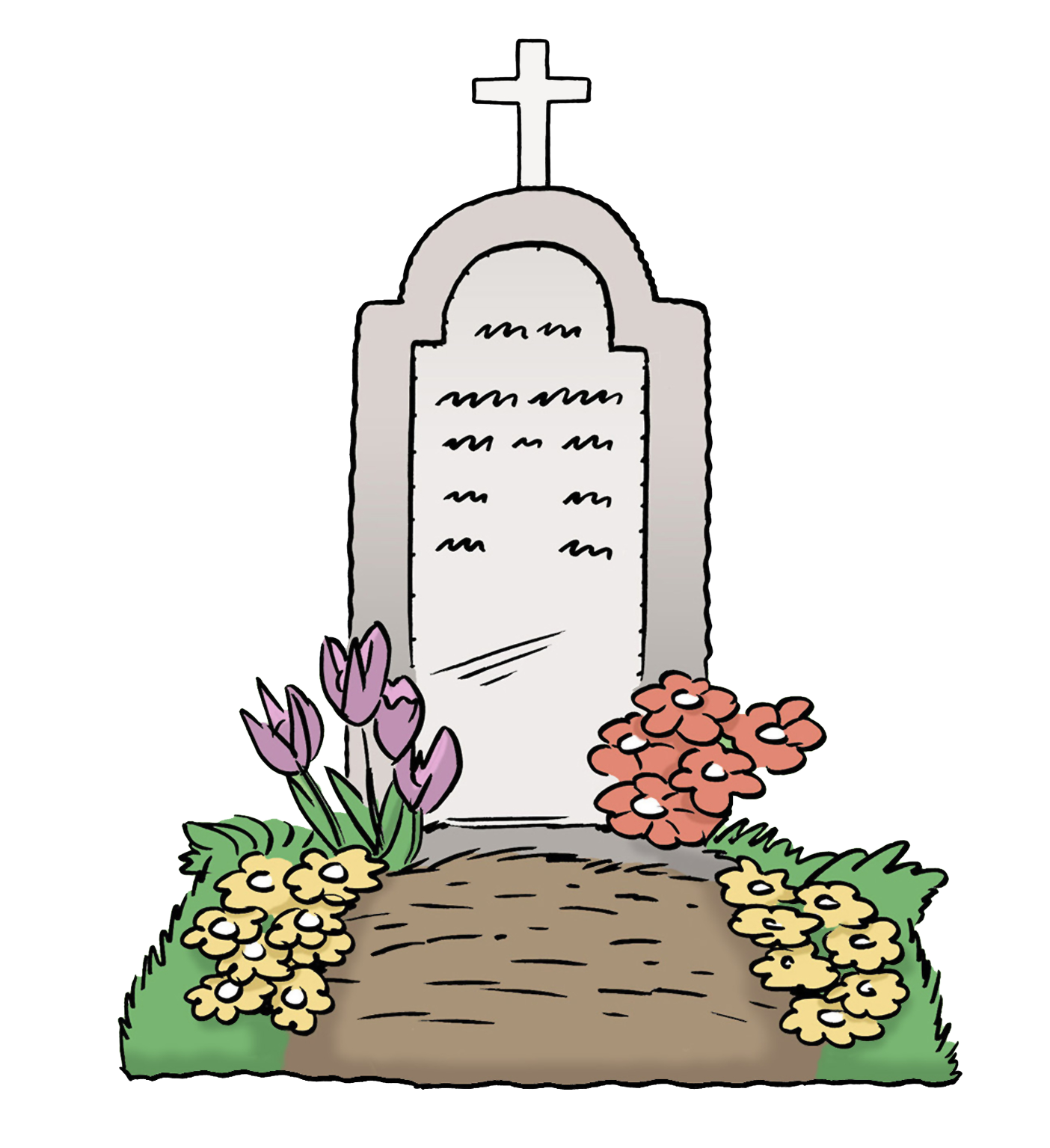 Leichte Sprache Bild: ein Grab mit Blumenschmuck