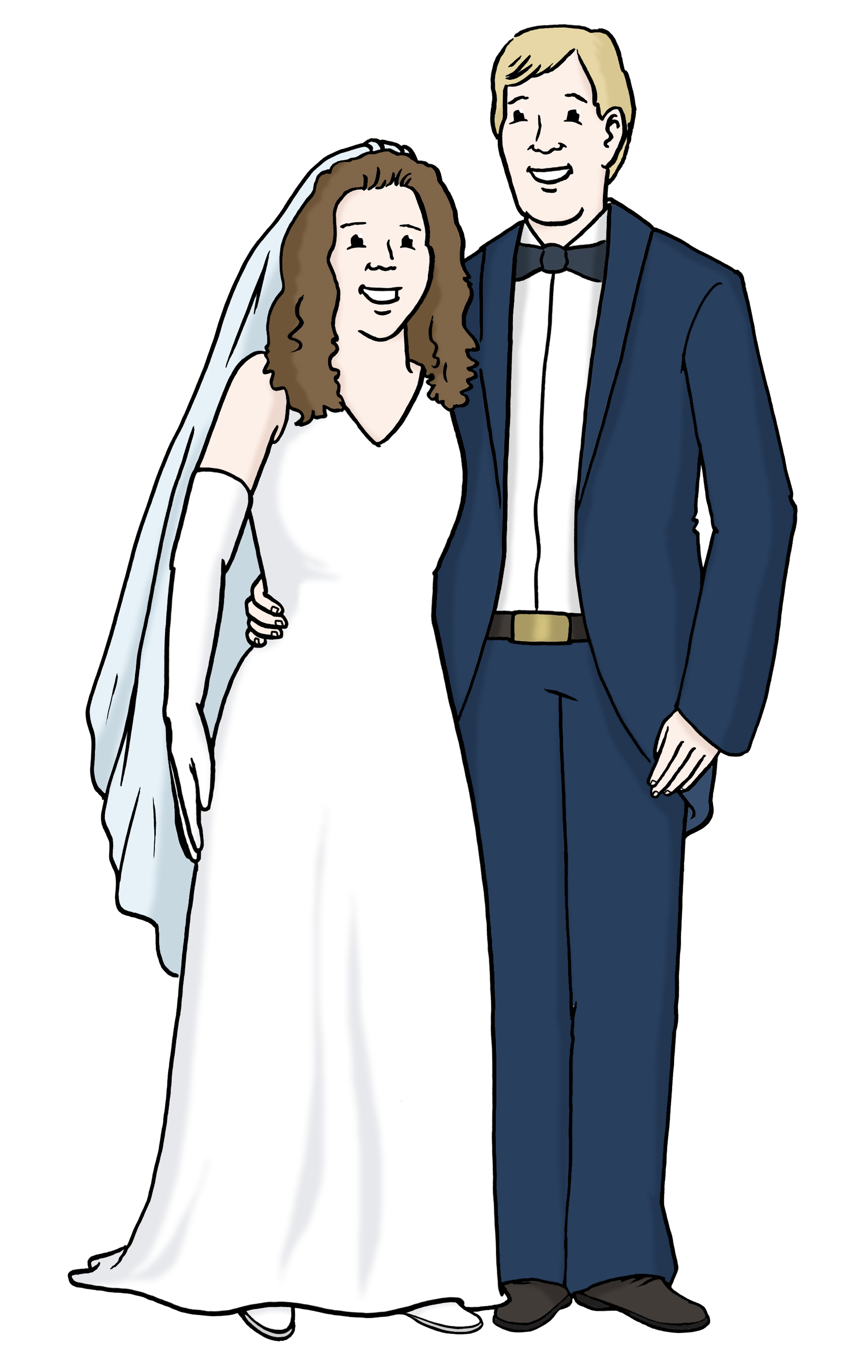 Leichte Sprache: eine Frau und ein Mann in Hochzeitskleidung