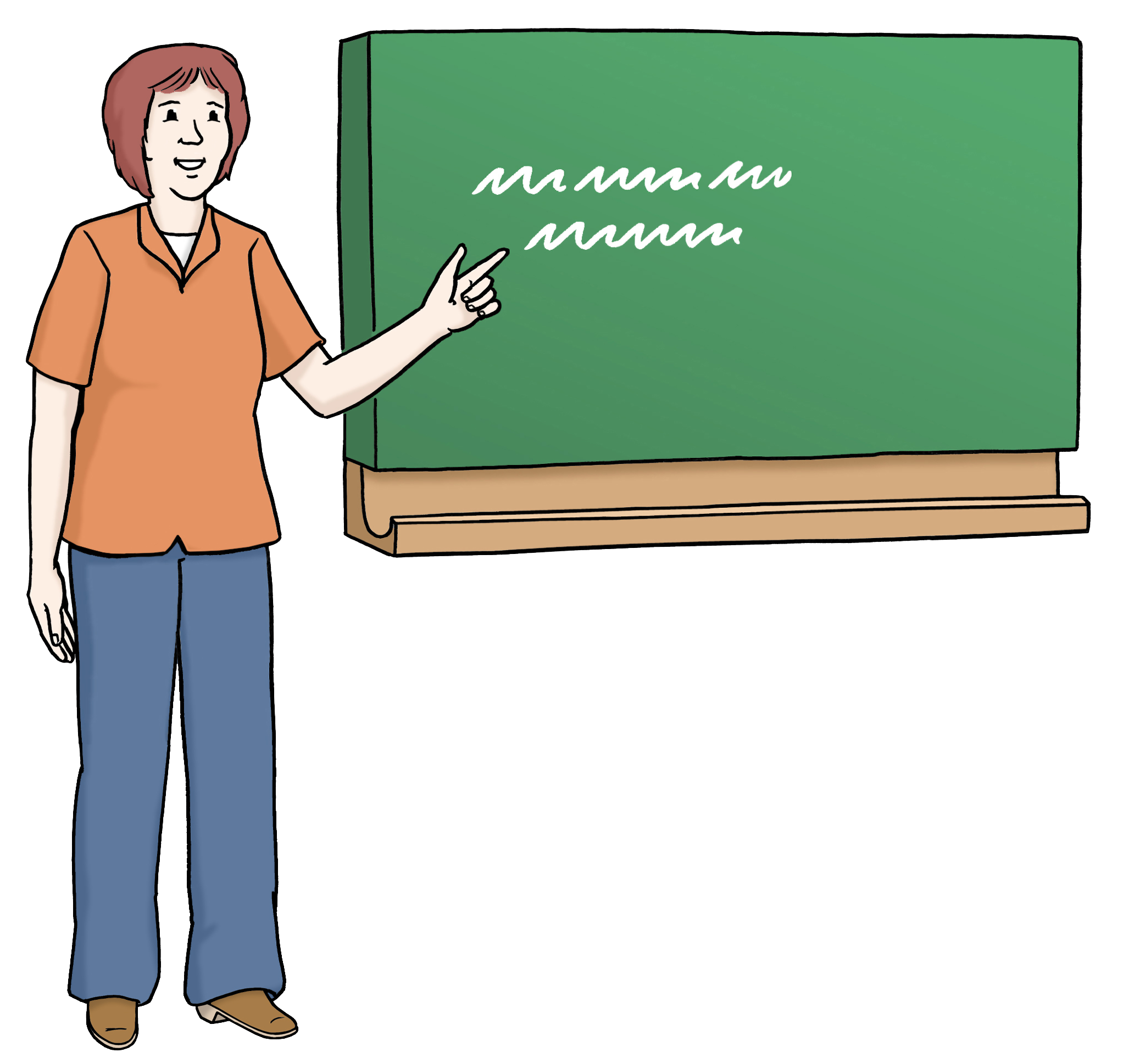 Leichte Sprache Bild: Eine Lehrerin vor einer Tafel