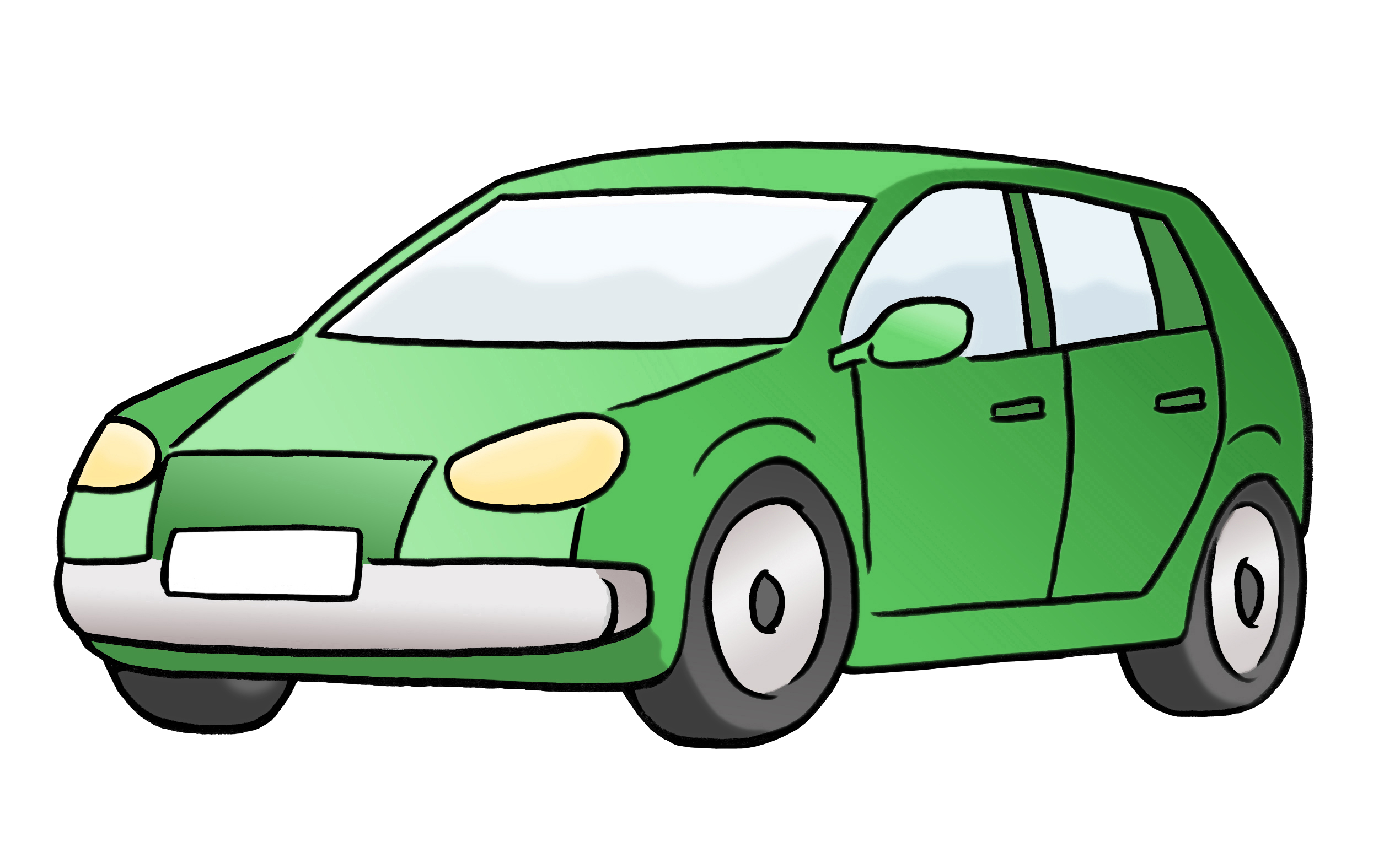 Leichte Sprache Bild: ein grünes Auto